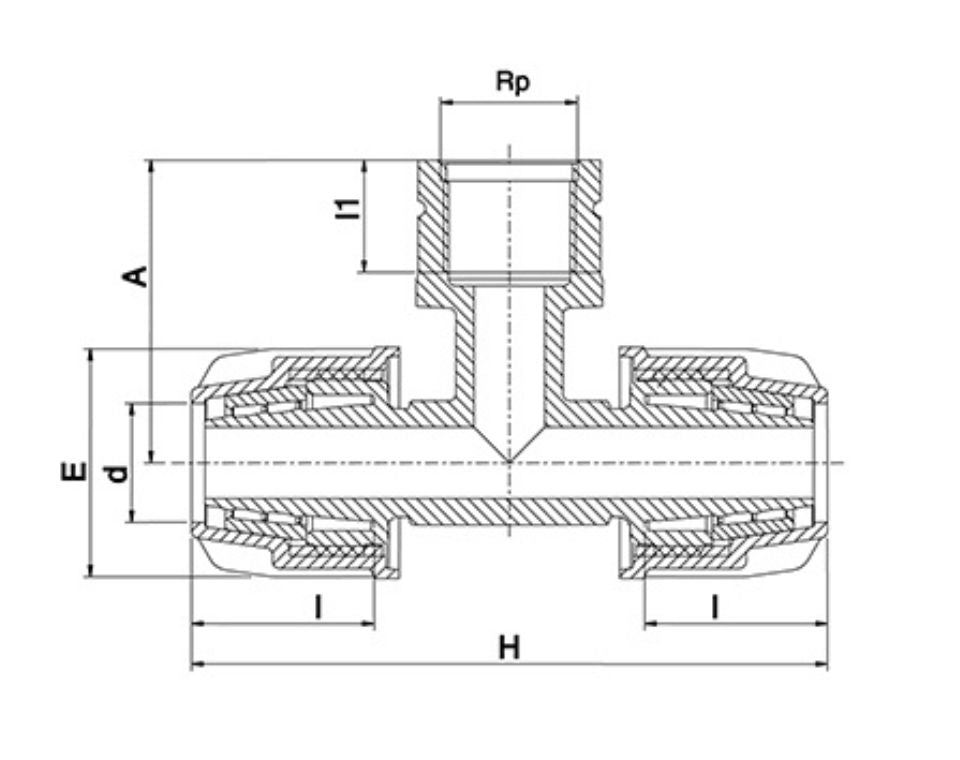 הסתעפות הברגה פנימית 16 מ״מ | סדרה חומה