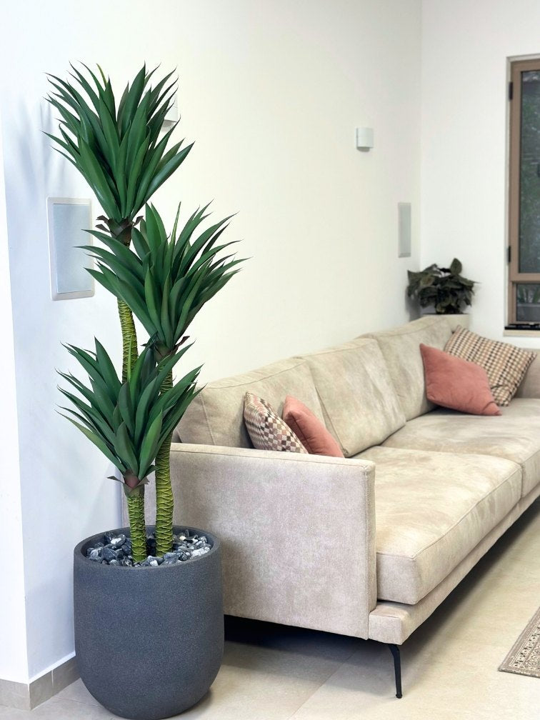 עץ מלאכותי יוקה | כס אגס בינוני | גובה 1.85 מטר