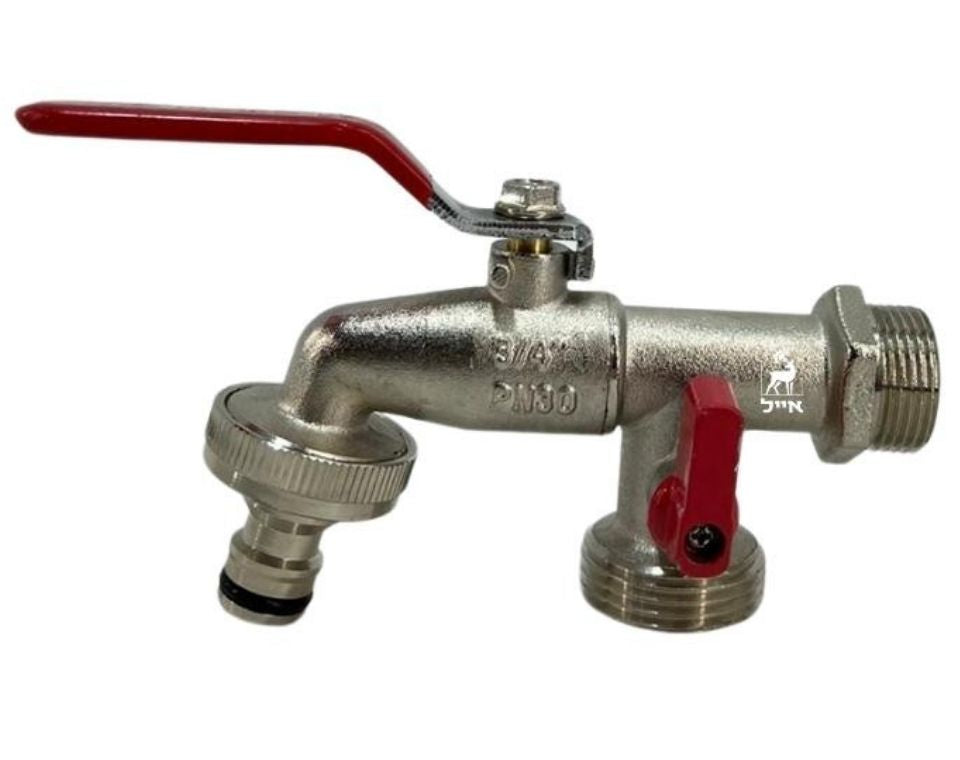 ברז גן 3/4״ | 2 יציאות