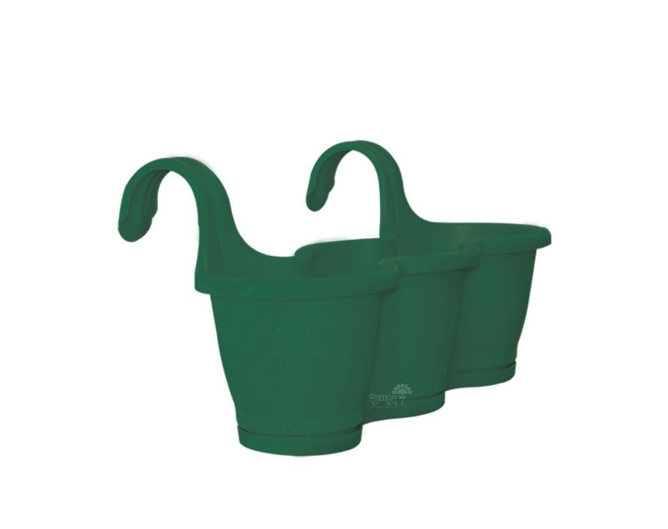 אדנית מעקה שלישיה | ירוק כהה | אורך 53 ס״מ