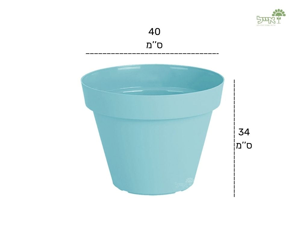 עציץ אביב | תכלת | קוטר 40 ס"מ