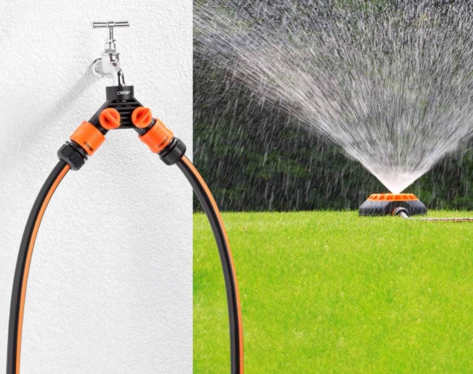 מחבר ברז כפול מתכת | מפצל Y לברז גינה | CLABER | 9602