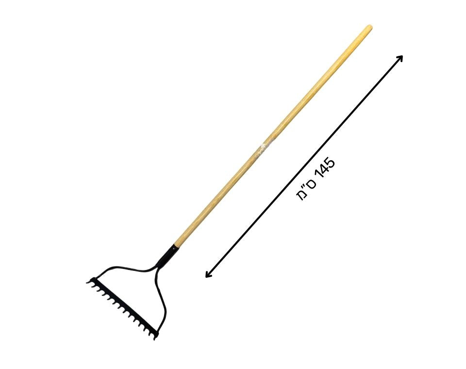 מגרפה מקצועית עם ידית עץ | 14 שיניים | 8306