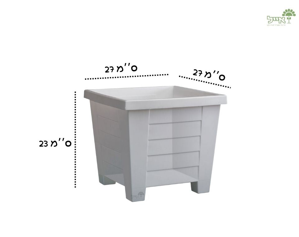 עציץ כנען ריבועי | לבן | 27X27