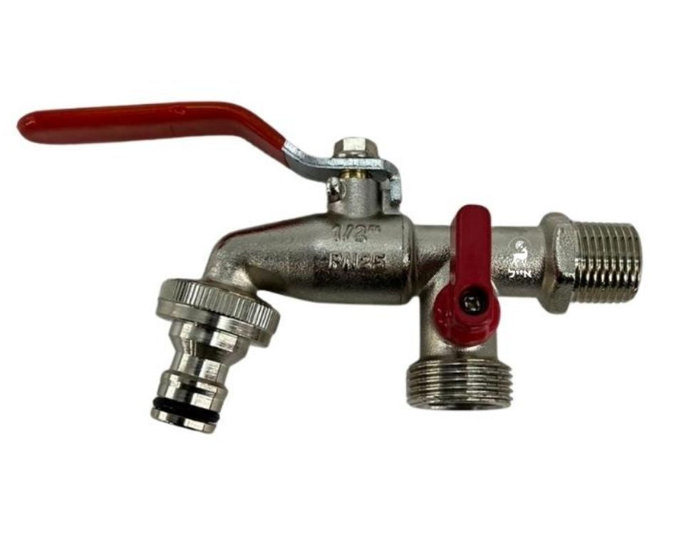 ברז גן לגינה 1/2״ | 2 יציאות