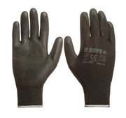 כפפות עבודה איכותיות | PU שחורות