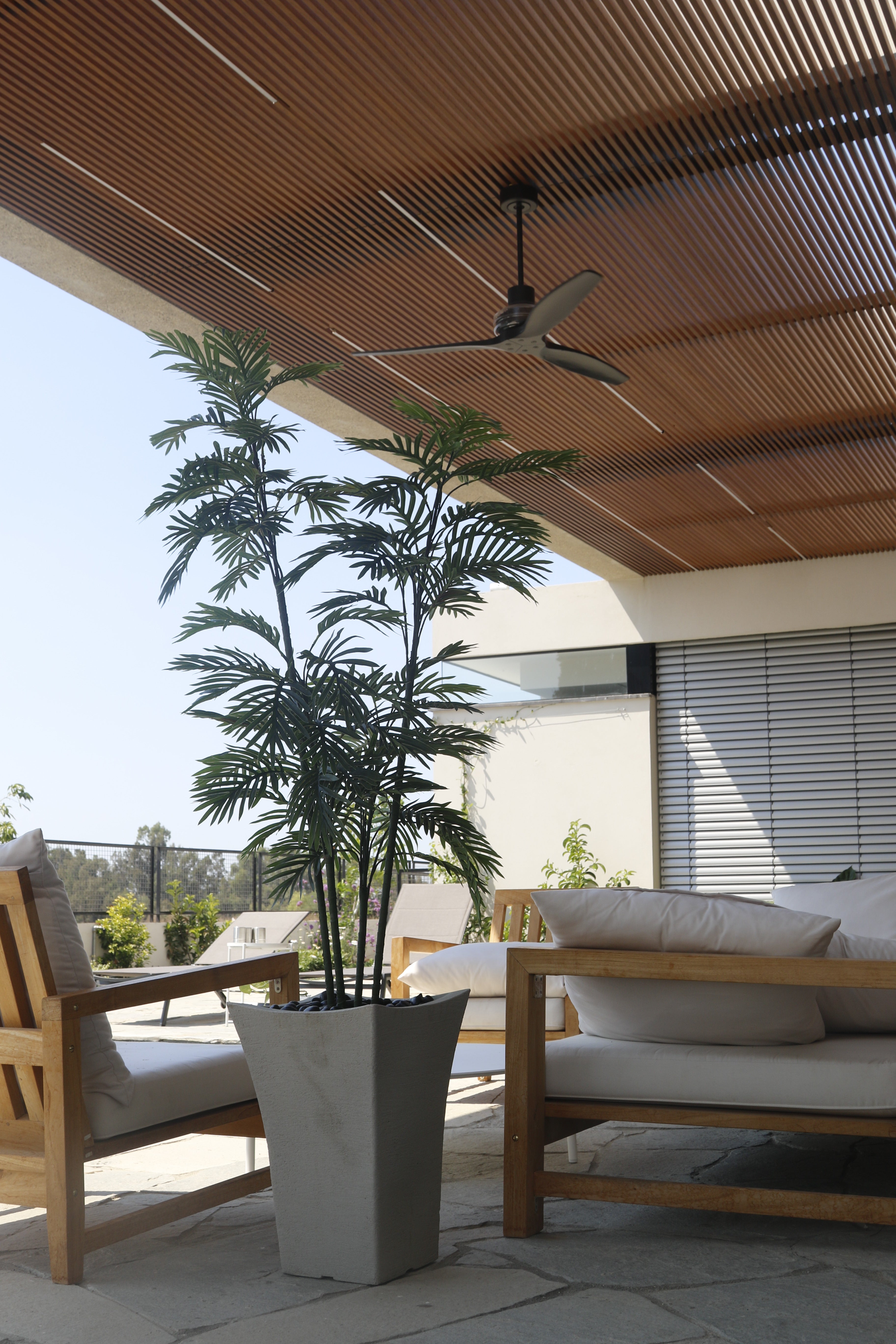 כד קוני | 55 ס״מ | דקל אריקה מלאכותי 4 גזעים