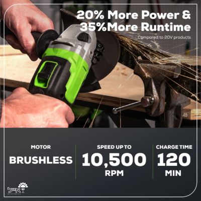 משחזת זווית "5 Brushless | שתי סוללות 5.0Ah ומטען מהיר | 24V