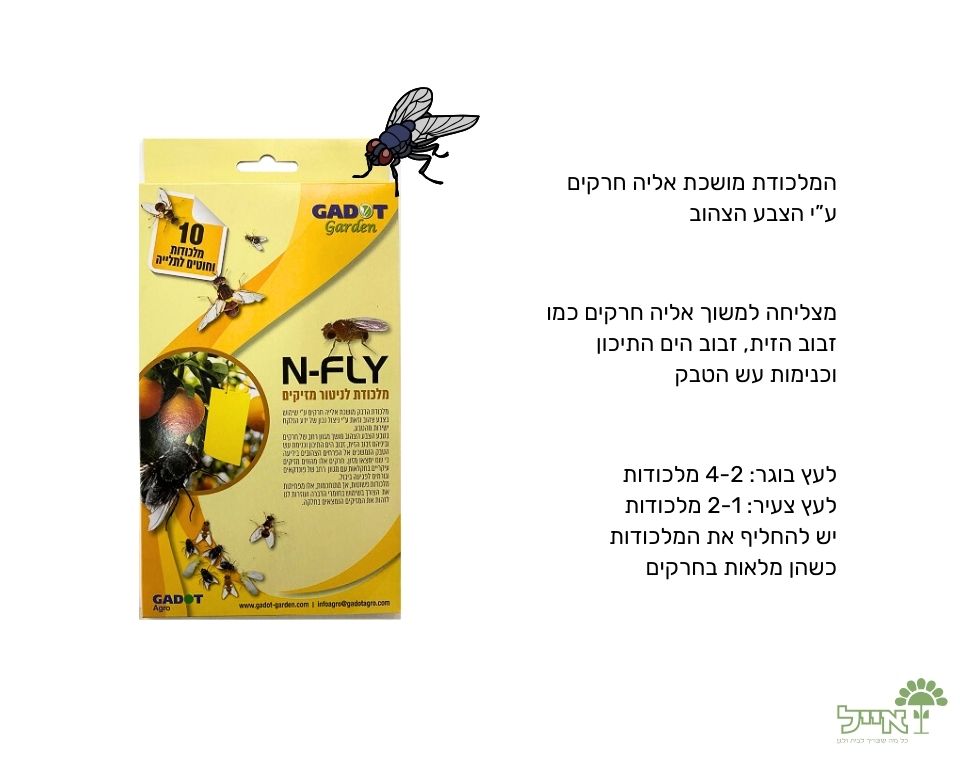 לוחיות צהובות ללכידת מעופפים | 10 יחידות | N-FLY
