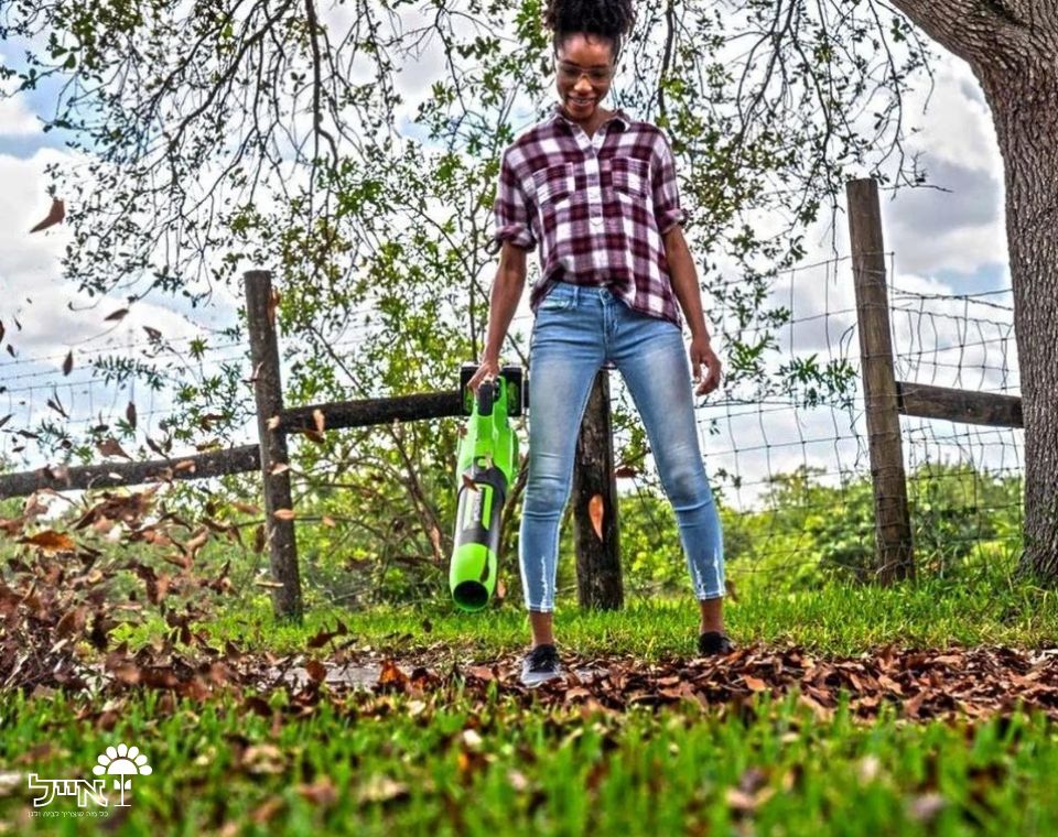 מפוח עלים 48V(2X24V) Brushless עם שתי סוללות 5.0Ah + שקע USB מטען מהיר Dual Port (4A)