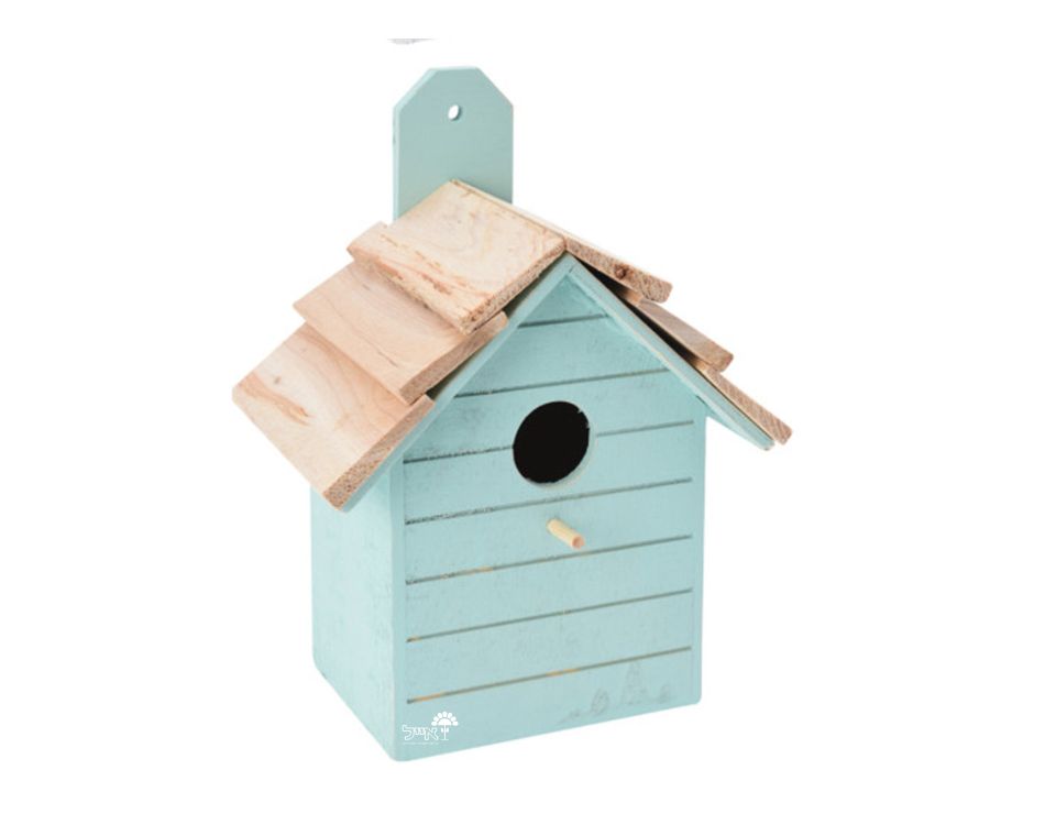 תיבת קינון מעץ לציפורים קטנות | 22X16 | דגם 7653350 | מנטה