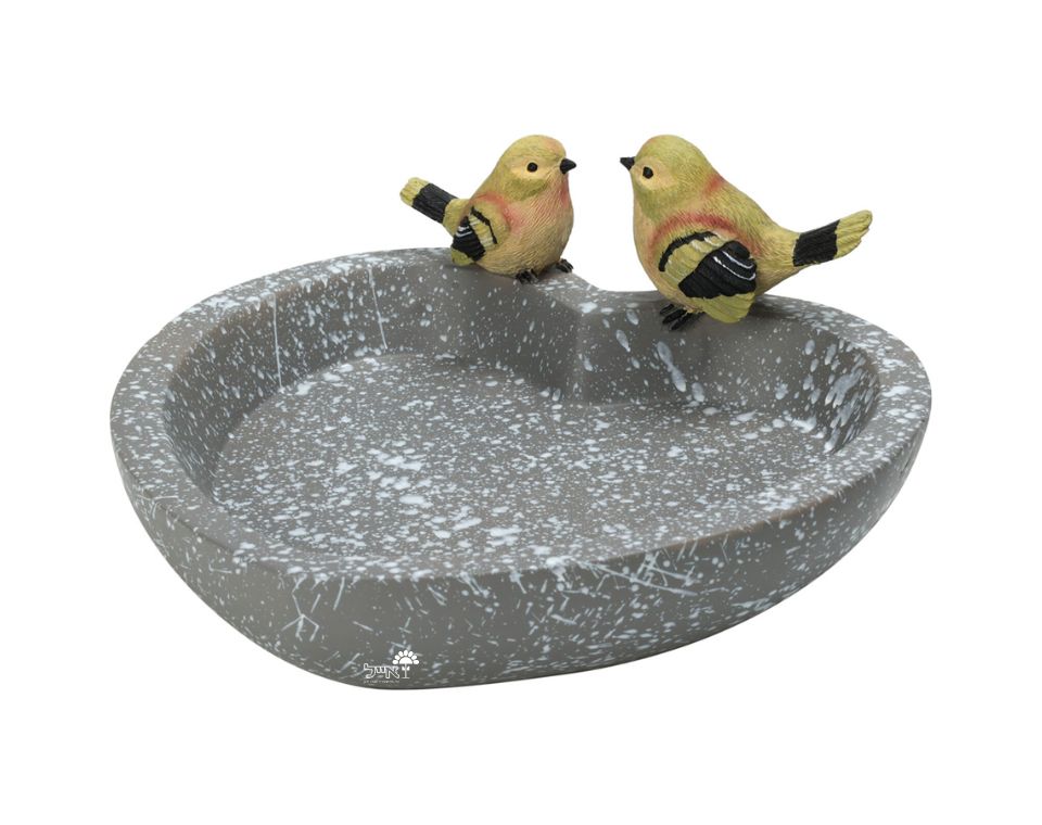 מתקן האכלה ואמבטיית מים מפולימר לציפורים קטנות | 10X25 | דגם 795203230 | אפור