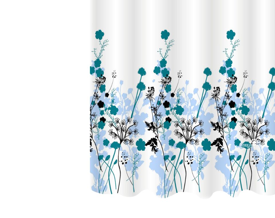 וילון אמבטיה פרחים | מידות 240X180