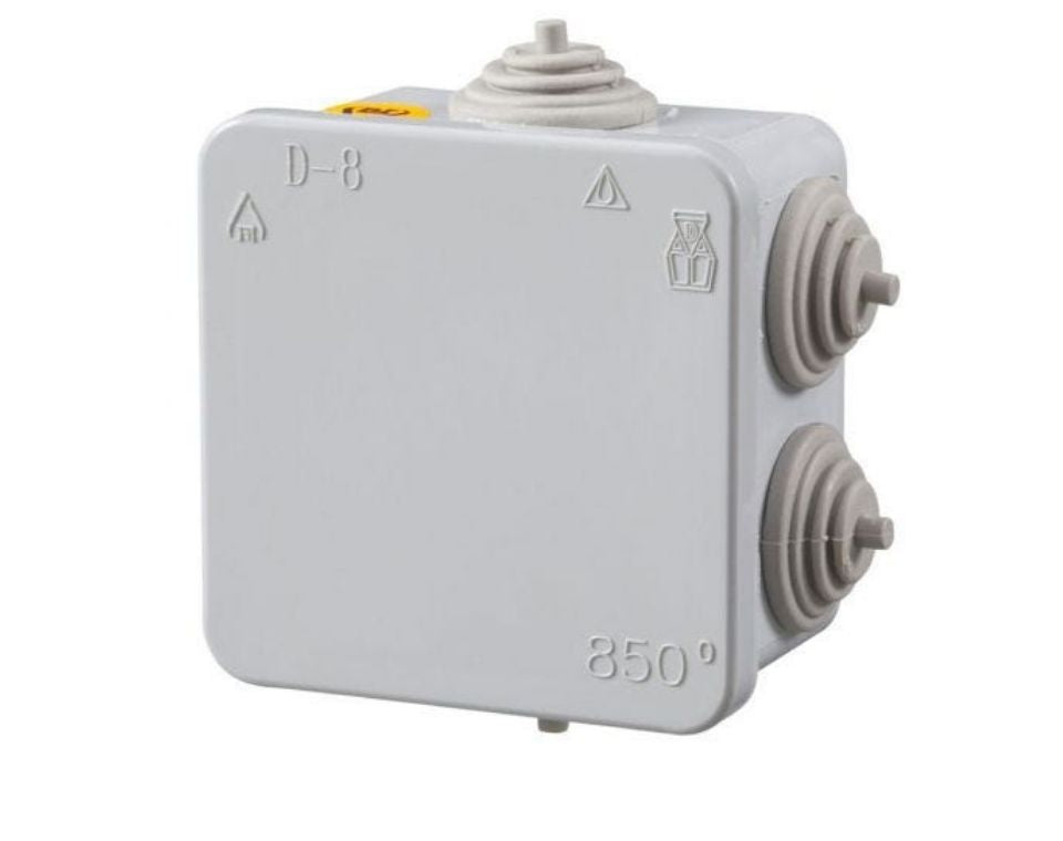 קופסת הסתעפות מרובעת | מידה 8*8 ס״מ | 6 כניסות