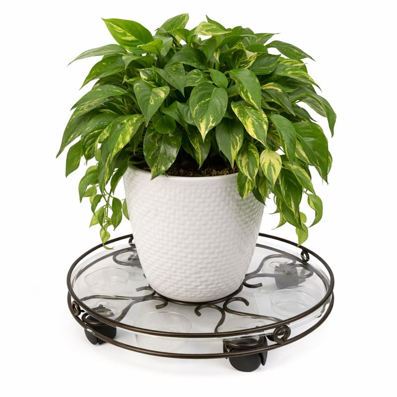 תחתית פלסטיק עם גלגלים לעציצים | 43X43 | דגם 5-649 | שחור