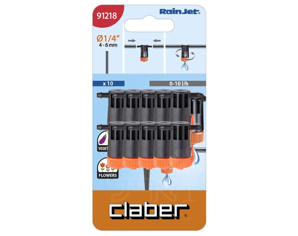 טפטפת קו (מעבר) מווסתת | 0-10 ליטר לשעה | 91218 | מארז 10 יחידות