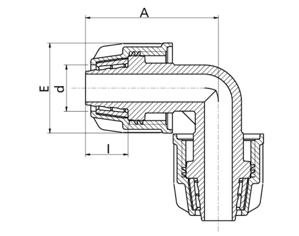 זויית 90 מעלות 16 מ״מ | סדרת חומה