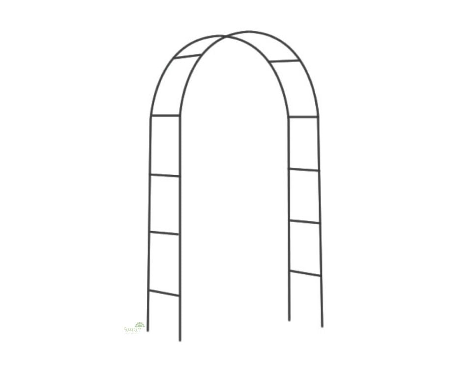 קשת ברזל לטיפוס צמחים | 240X140 | דגם ורד | שחור