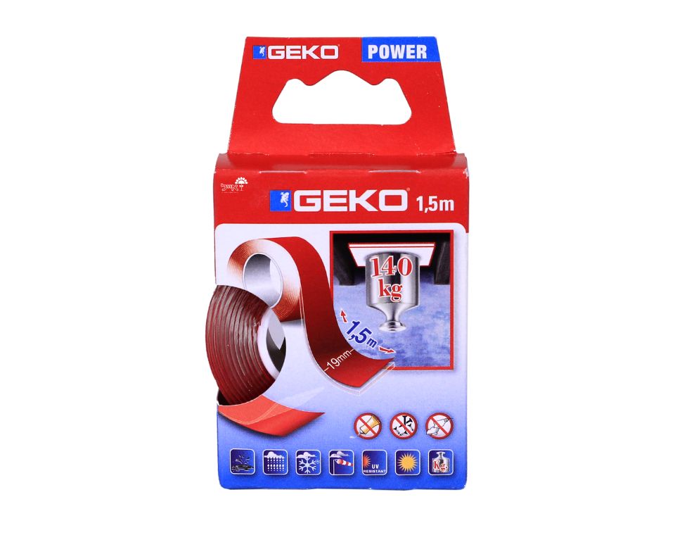 דבק דו צדדי שקוף | 1.5 מ' | GEKO