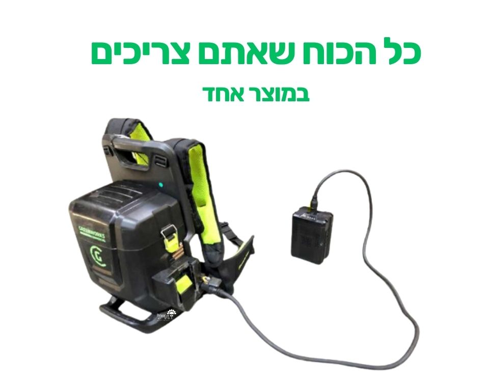 יחידת כח לנשיאה 80V PRO | שתי סוללות 4Ah + מטען מהיר | אביזר מפוח מתנה