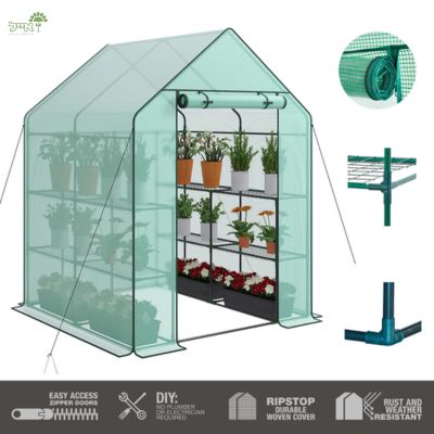 חממה ביתית הכוללת מדפים וכיסוי | דגם 1602 | 143X143 | ירוק