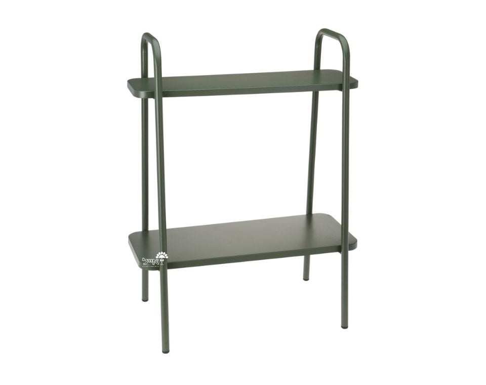 מעמד מדפי ברזל לעציצים | 2 קומות | דגם 990001160 | 50X66 | ירוק