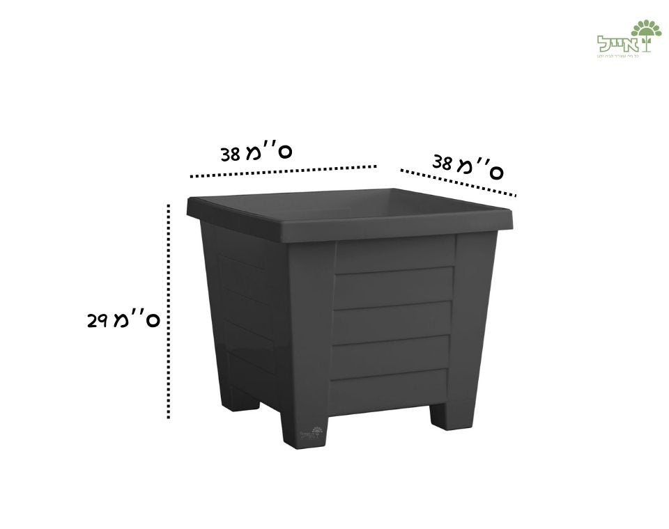 עציץ כנען ריבועי | פחם | 38X38