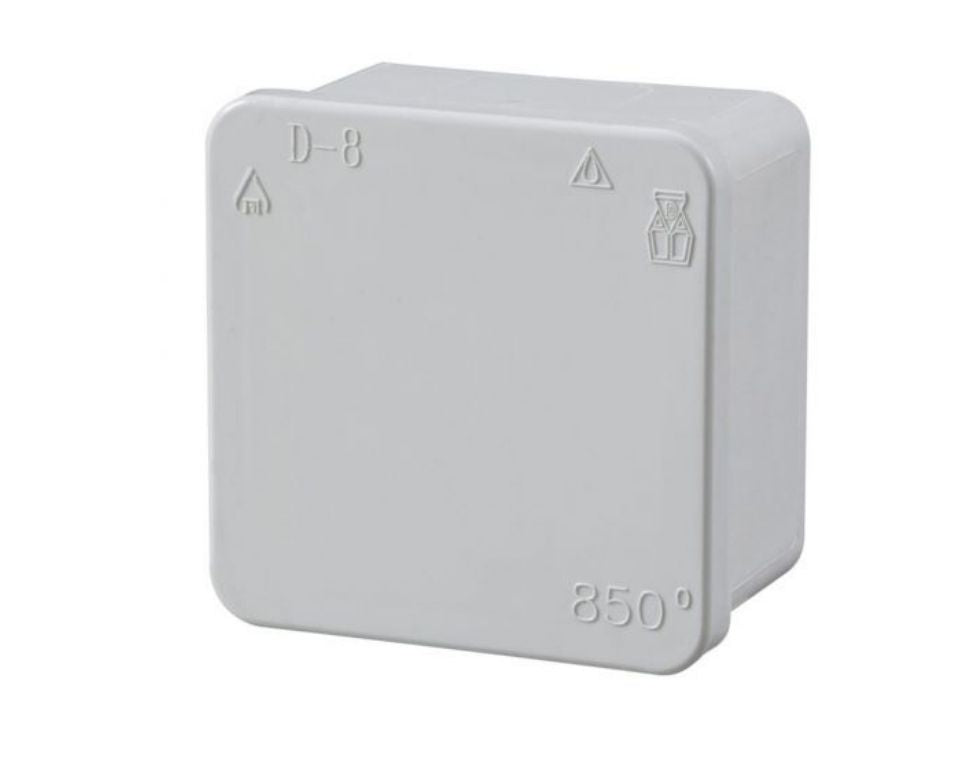 קופסת הסתעפות מרובעת | מידה 8*8 ס״מ | 2 כניסות