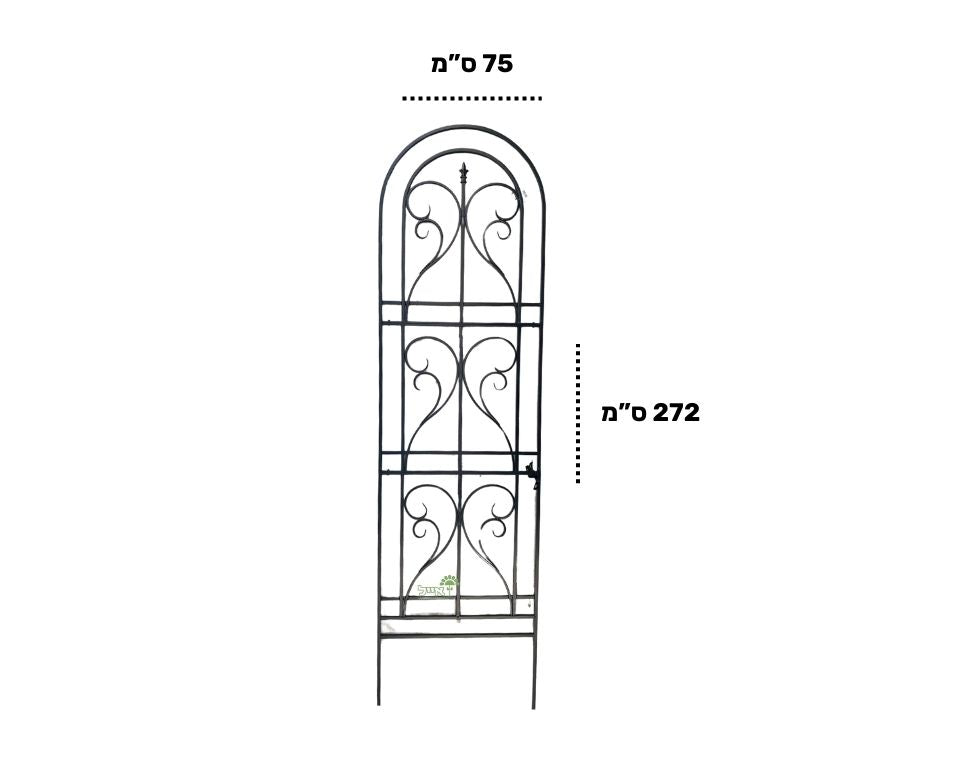 רשת ברזל מעוגלת לטיפוס צמחים | 274X76 | דגם 5-621 | שחור