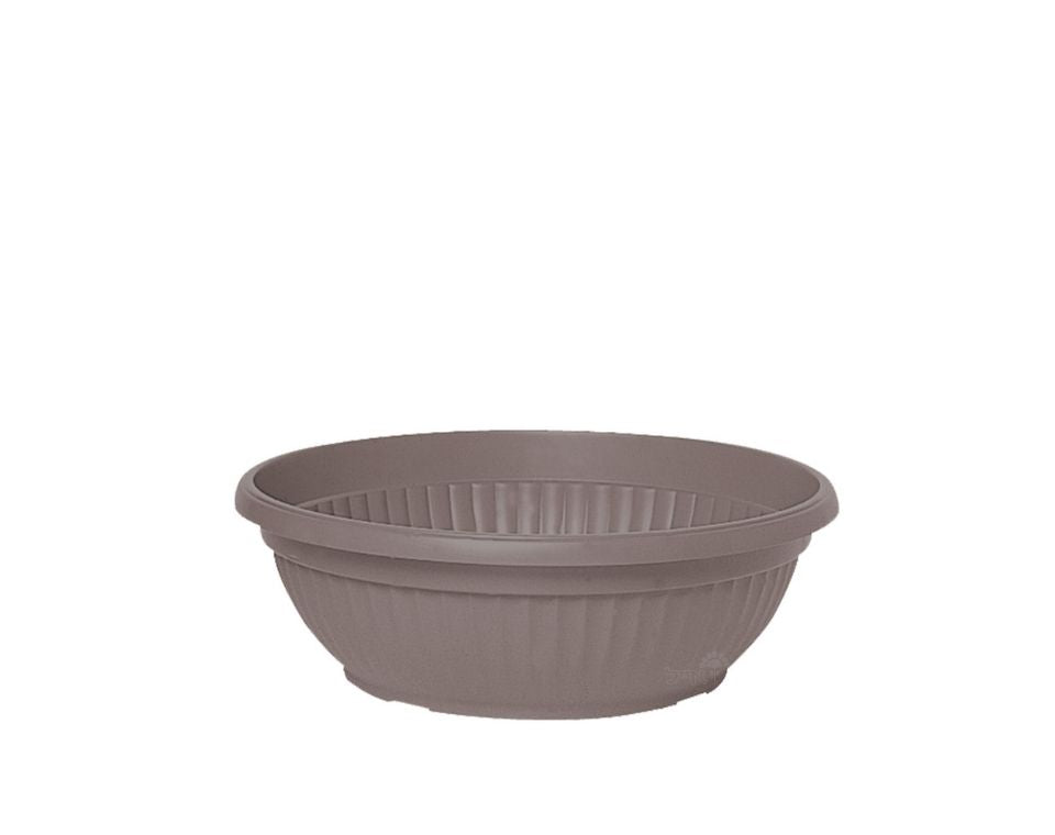 קערה דמוי חרס פסים | חאקי | קוטר 35 ס״מ