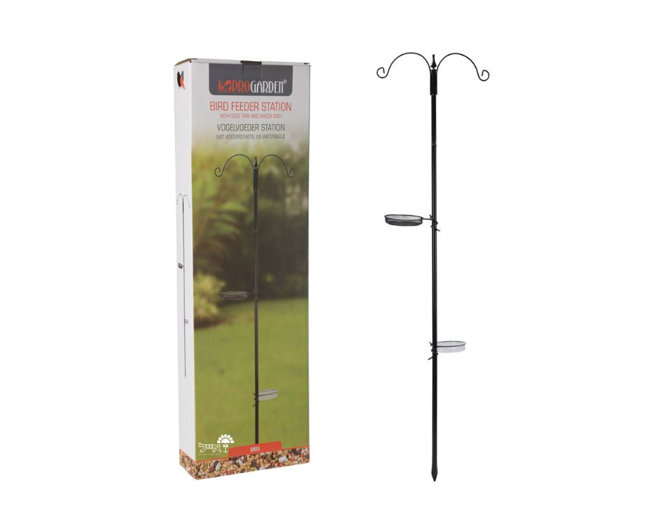 עמוד האכלה מברזל לציפורים | 190X50 | דגם 1001320 | שחור