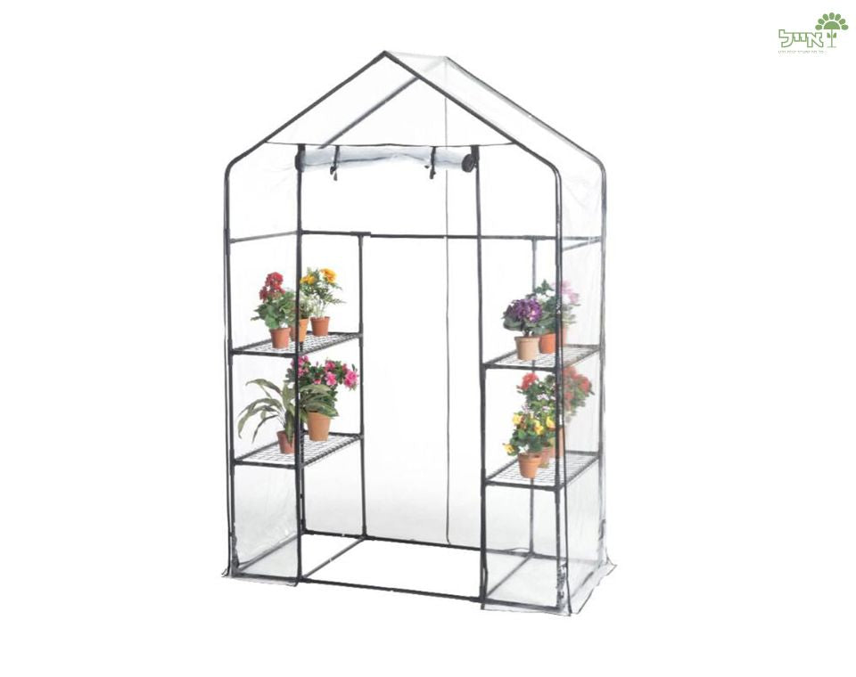 חממה ביתית הכוללת מדפים וכיסוי | דגם 1607 | 143X73 | שקוף