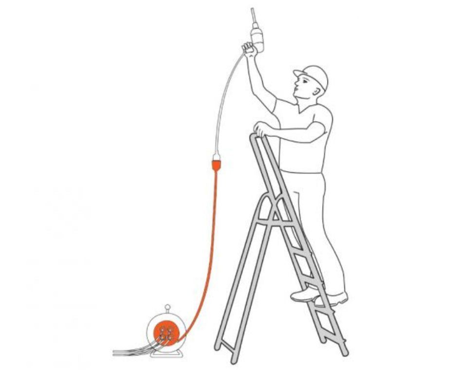 תוף מתח (סולם) | 50 מטר | 4 שקעים | 3X1.5