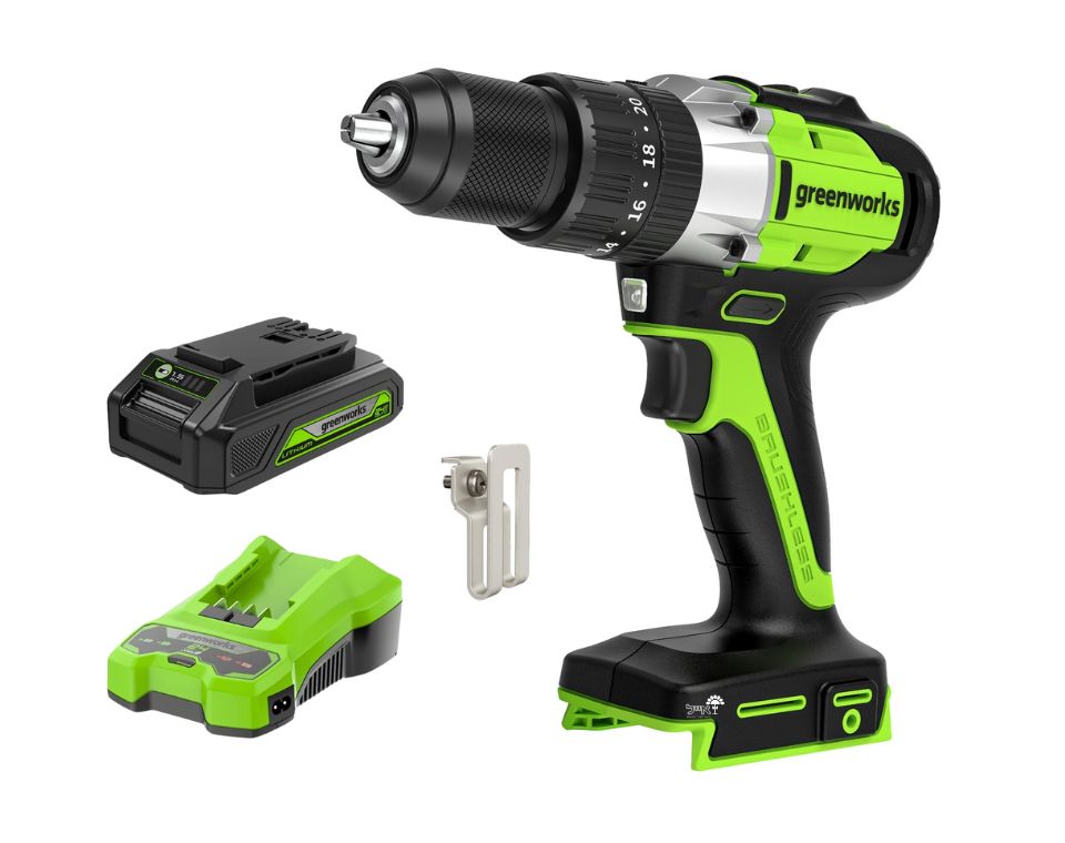 מקדחה/מברגה רוטטת 60NM | שתי סוללות 2.0Ah + מטען + ביטים | 24V