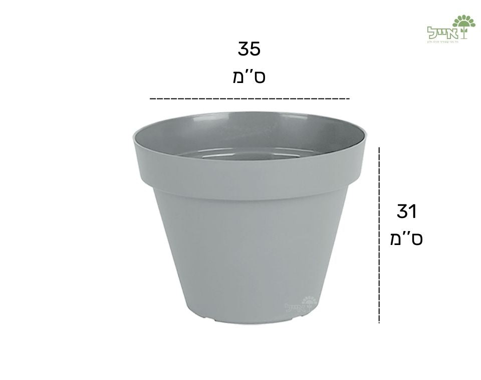 עציץ אביב | אפור בהיר | קוטר 35 ס"מ