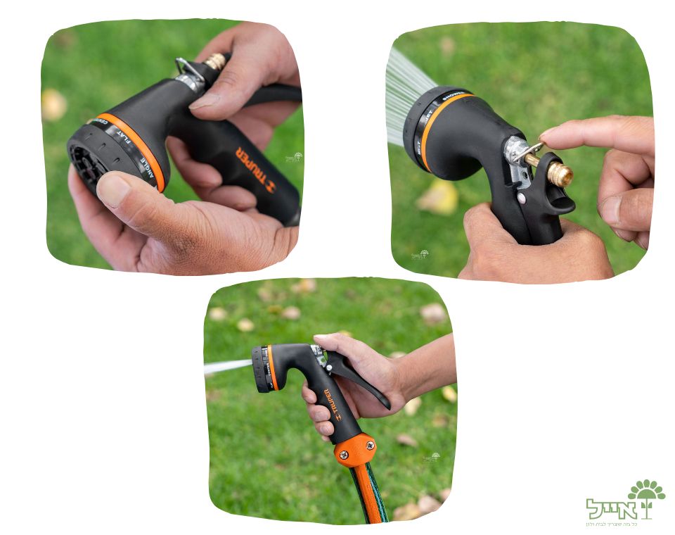 אקדח מים מקצועי | מברזל | 8 מצבים