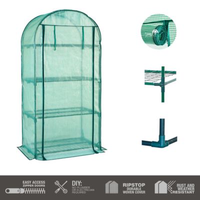 חממה ביתית הכוללת מדפים וכיסוי | דגם 1612 | 80×160 | ירוק