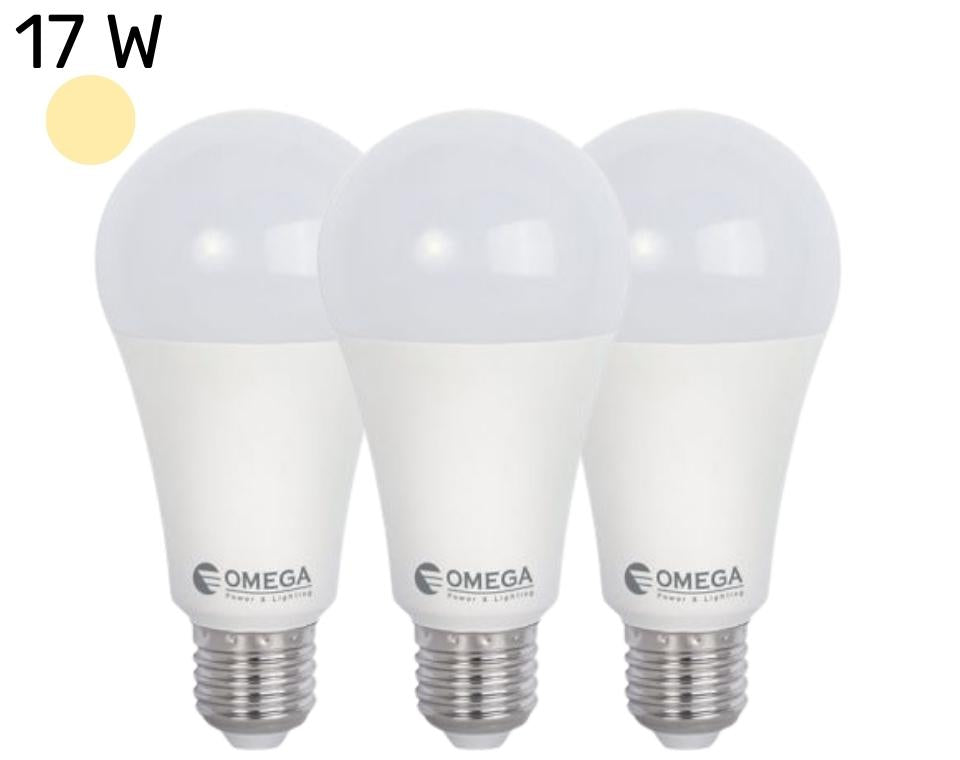 סט 3 נורות לד | 15W | בסיס E27 | אור חם