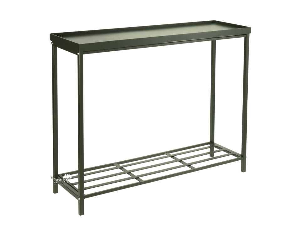 שולחן ברזל לעציצים | 2 קומות | דגם 99001200 | 60X75 | ירוק