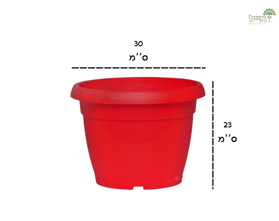 עציץ צבר | אדום | קוטר 30 ס״מ